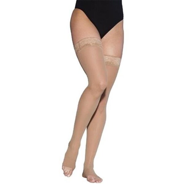 Sigvaris Sigvaris EverSheer 781NLLO33 15-20 Mmhg Open Toe Large Long Thigh Hosiery For Women; Natural 781NLLO33 - main